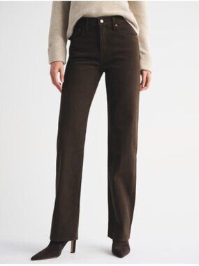 Abercrombie 90's Straight high rise brown jeans